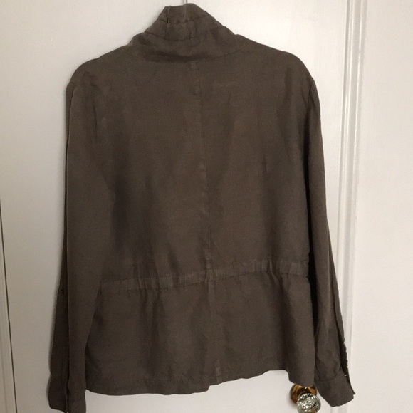 Khaki linen jacket - Picture 3 of 6